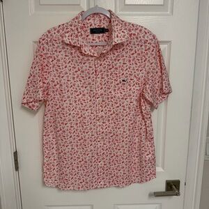 Vineyard Vines Red and White Patterned Button Down Shirt